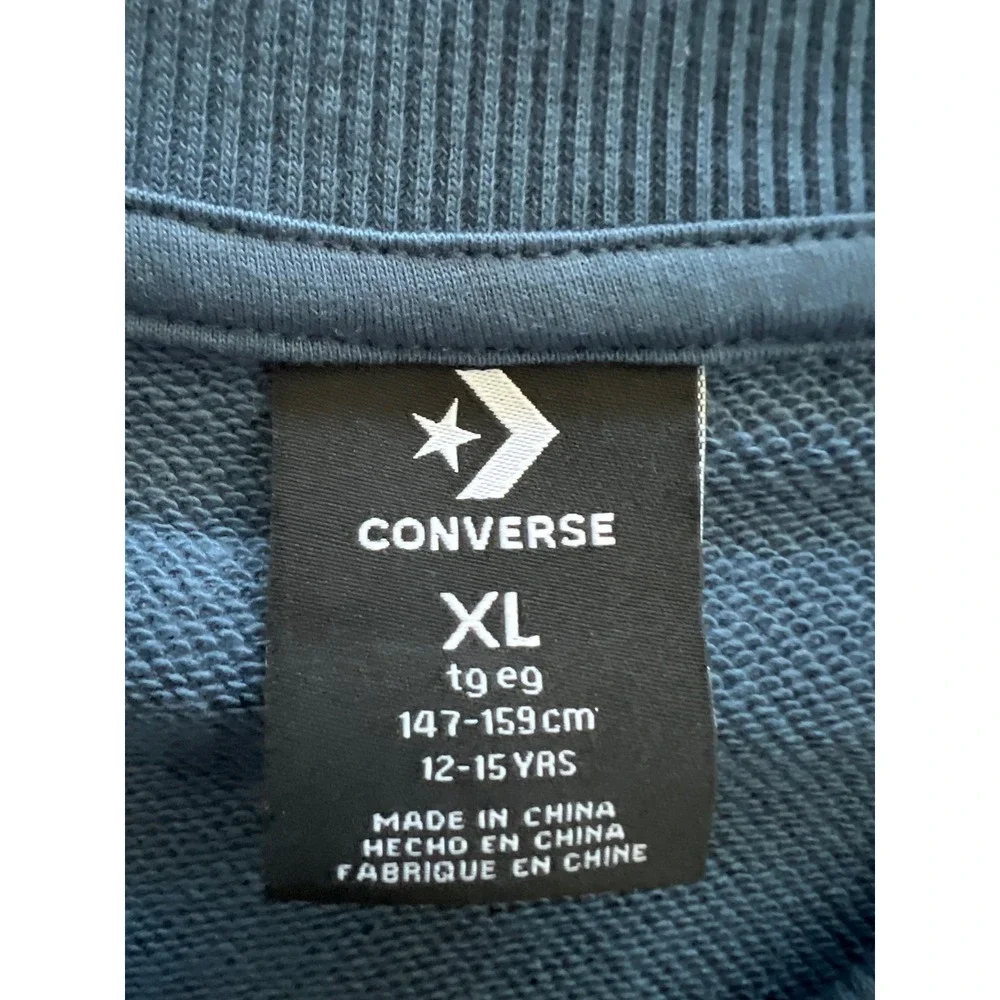 Converse Girls XL Slacker Blue Snap Front Varsity Cardigan Sweatshirt 4MH371-UFL